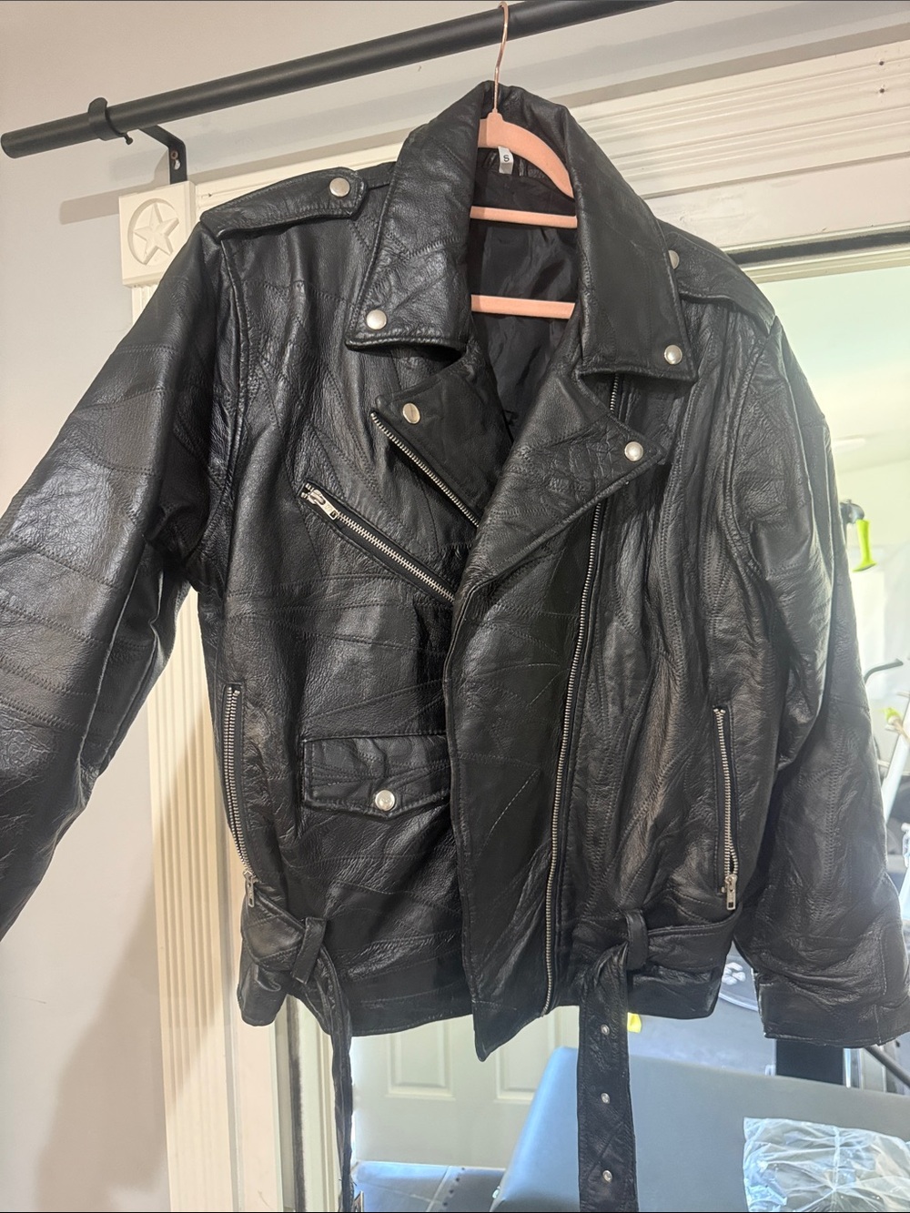 Women's Black Leather Biker Jacket - Classic Moto Style